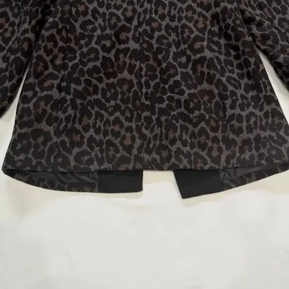 Betsey Johnson Wool Blend Coat Leopard Print Bow Neckline XS Glam - Picture 6 of 12